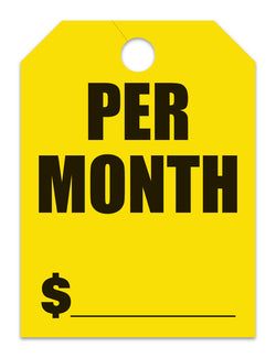 Hang Tags - Per Month - Large, Yellow - Qty. 50