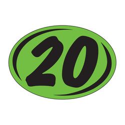 Option – Window Sticker - Rounds - Black on Green - 2020 - Qty. 12