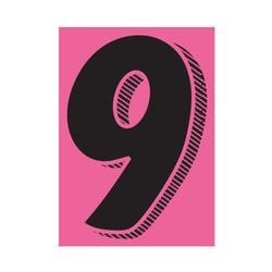 Window Sticker - 7 1/2" Black/Pink #9 - Qty. 12