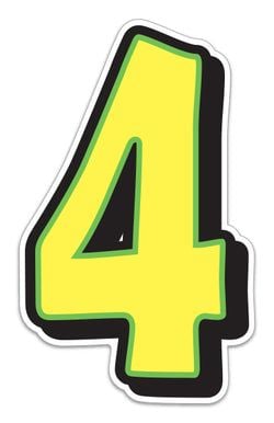 Giant Magnetic Number - Yellow with Green Border - 4 - Qty. 1