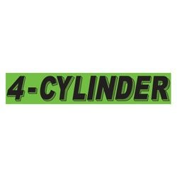 Flourescent Green & Black Slogan - 4-Cylinder - Qty. 12