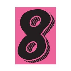 Window Sticker - 7 1/2" Black/Pink #8 - Qty. 12