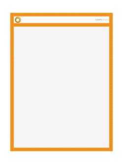 Option – WorkTicket Holder - Neon Orange - No Handle - Clear Front & Back- 10"" x 13