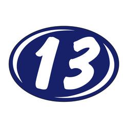 Option – Window Sticker - Rounds - White on Blue - 2013 - Qty. 12