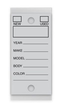 Self-Protect Key Tags - GRAY #200 - 250 Per Box With Rings