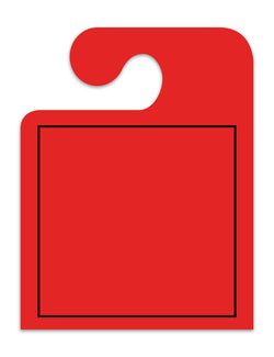 Option – J-Hook Hang Tags - Blank with Black Frame - Large, Red - Qty. 50
