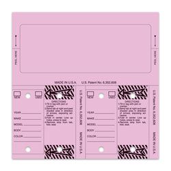 Control-Tags - #226 - Qty. 125 Per Box With Rings - Pink / Lilac Blank