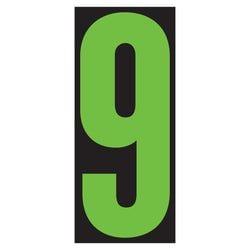 Window Sticker - 5-1/2" Fluor. Green/Black #9 - Qty. 12