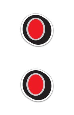 Giant Magnetic Number -Red with Gray Border - "." - Qty. 2