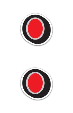 Option – Giant Magnetic Number -Red with Gray Border - "." - Qty. 2