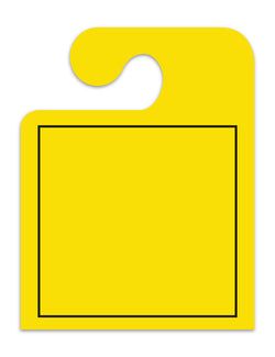Option – J-Hook Hang Tags - Blank with Black Frame - Large, Yellow - Qty. 50
