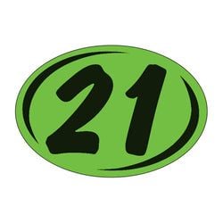 Window Sticker - Rounds - Black on Green - 2021 - Qty. 12