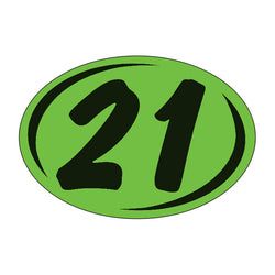 Option – Window Sticker - Rounds - Black on Green - 2021 - Qty. 12