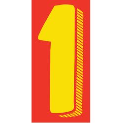 Window Sticker - 7 1/2" Yellow-Red  #1 - Qty. 12