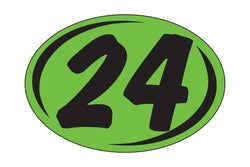 Option – Window Sticker - Rounds - Black on Green - 2024 - Qty. 12