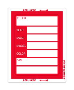 Option – Kleer-Bak Stock Sticker - Red #405 Large - 100 per pack