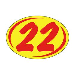 Option – Window Sticker - Rounds - Red on Yellow - 2022 - Qty. 12