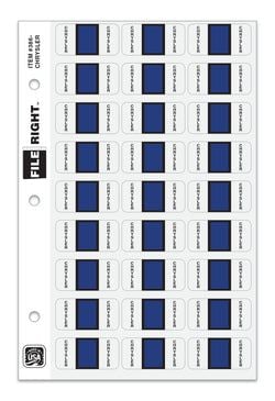 Color-Code Auto-Make CHRYSLER, Ring Book, Pkg. of 270 labels