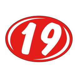 Option – Window Sticker - Rounds - White on Red - 2019 - Qty. 12