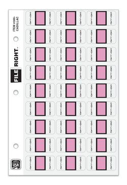 Option – Color-Code Auto-Make CADILLAC, Ring Book, Pkg. of 270 labels