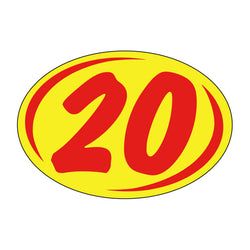Option – Window Sticker - Rounds - Red on Yellow - 2020 - Qty. 12
