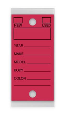 Self-Protect Key Tags - RED #200 - 250 Per Box With Rings