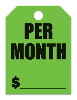 Hang Tags - Per Month - Large, Green - Qty. 50