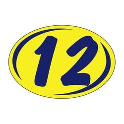 Window Sticker - Rounds - Blue on Yellow - 2012 - Qty. 12