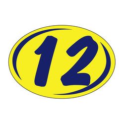 Option – Window Sticker - Rounds - Blue on Yellow - 2012 - Qty. 12