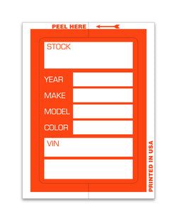 Option – Kleer-Bak Stock Sticker - ORANGE #400 - 100 per pack