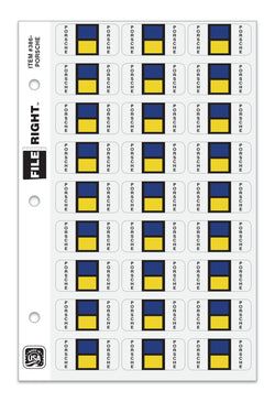 Option – Color-Code Auto-Make PORSCHE, Ring Book, Pkg. of 270 labels