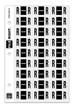 Option – Color-Code Alphabet Letter R, Ring Book, Pkg. of 270 Labels