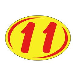 Option – Window Sticker - Rounds - Red on Yellow - 2011 - Qty. 12