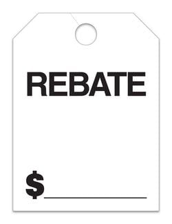 Hang Tags - Rebate - Large, White - Qty. 50
