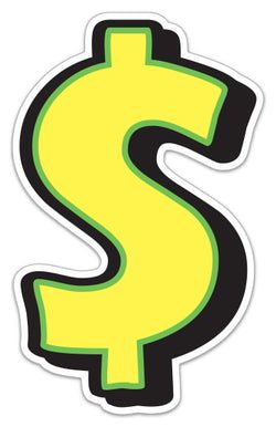 Option – Giant Magnetic Number - Yellow with Green Border - "$" - Qty. 1