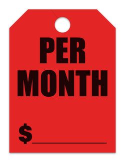 Hang Tags - Per Month - Large, Red - Qty. 50