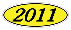 Option – Oval Year Window Sticker - 2011 BLACK on YELLOW - Qty. 12