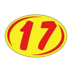 Window Sticker - Rounds - Red on Yellow - 2017 - Qty. 12