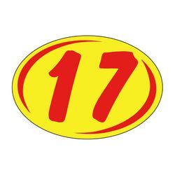 Option – Window Sticker - Rounds - Red on Yellow - 2017 - Qty. 12