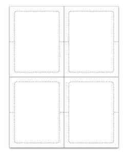 4.25" x 5.5" - 4 Up - Die Cut/Perfed  BLANK, Perm. Adh. - Qty. 250
