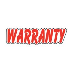 Red & White Die Cut Slogan - Warranty -  Qty. 12