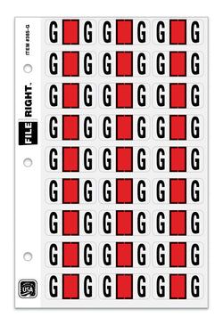 Option – Color-Code Alphabet Letter G, Ring Book, Pkg. of 270 Labels
