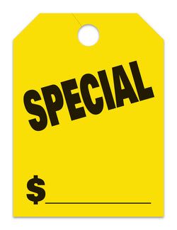 Hang Tags, Special - Large, Yellow - Qty. 50