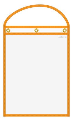 Option – WorkTicket Holder -Neon Orange - Clear Front & Back - 10" x 13" - Qty. 10