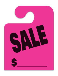 J-Hook Hang Tags - Sale - Large, Pink - Qty. 50