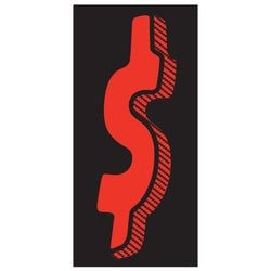 Window Sticker - 7 1/2" Red/Black '$' - Qty. 12