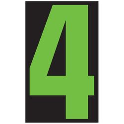 Window Sticker - 9 1/2" Fluor. Green/Black #4 - Qty. 12