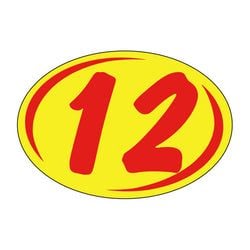 Window Sticker - Rounds - Red on Yellow - 2012 - Qty. 12