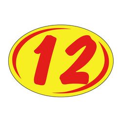 Option – Window Sticker - Rounds - Red on Yellow - 2012 - Qty. 12