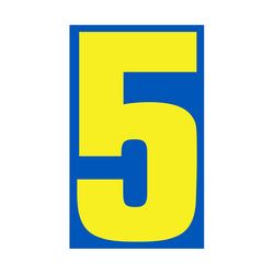 Window Sticker - 9 1/2" Blue/Yellow #5 - Qty. 12